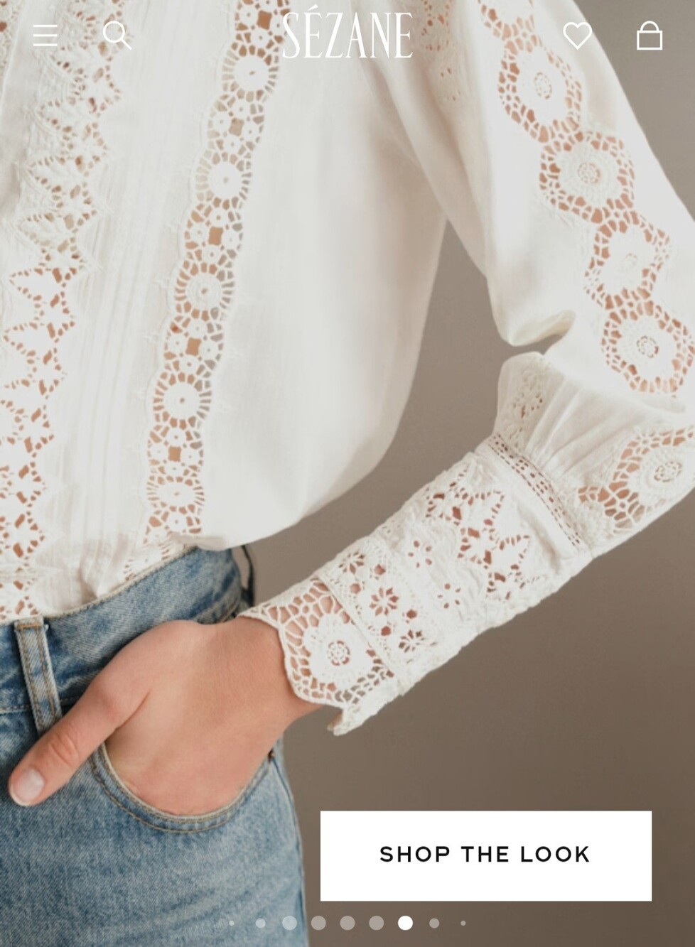Sezane Rym Shirt In Ecru - Picture 2 of 11